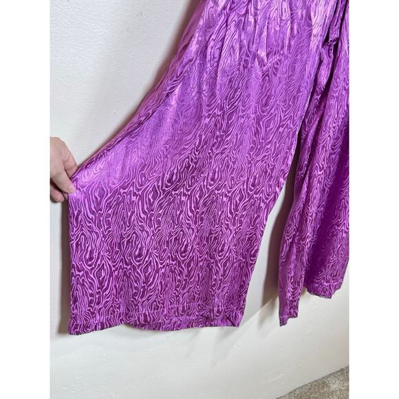 NWT Eloquii Wide Leg Pants Size 18 Pleated Lightweight Abstract Print Pink - Picture 3 of 11